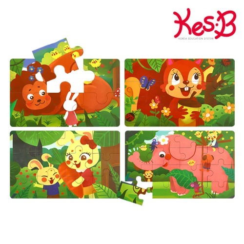 cs2184 4스텝 직소퍼즐(숲속)/유아 어린이 퍼즐 놀이