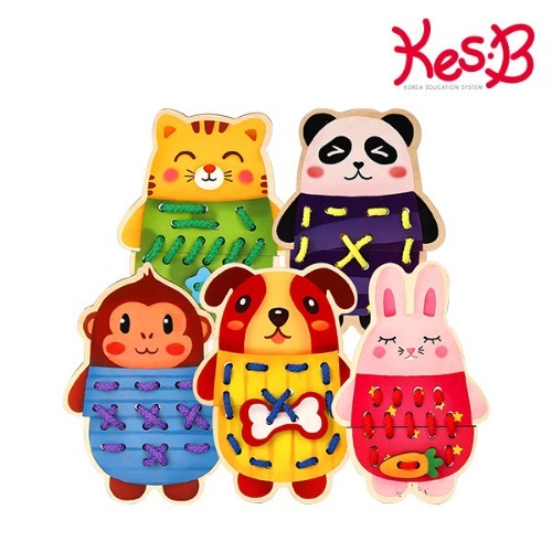 cs2013 실꿰기카드(동물)/유아 실끼우기 바느질 놀이