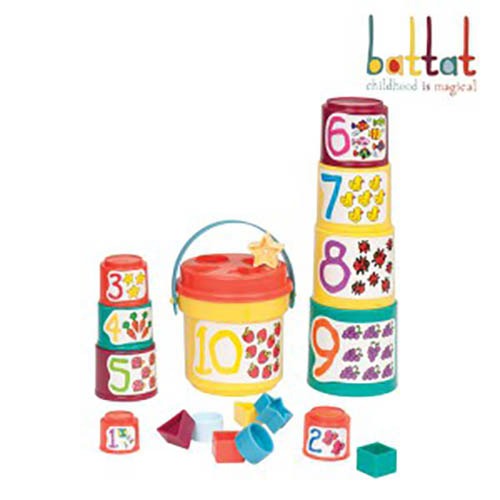 kh337 밧핫 숫자퍼즐컵쌓기/유아 교구 블럭 퍼즐 쌓기
