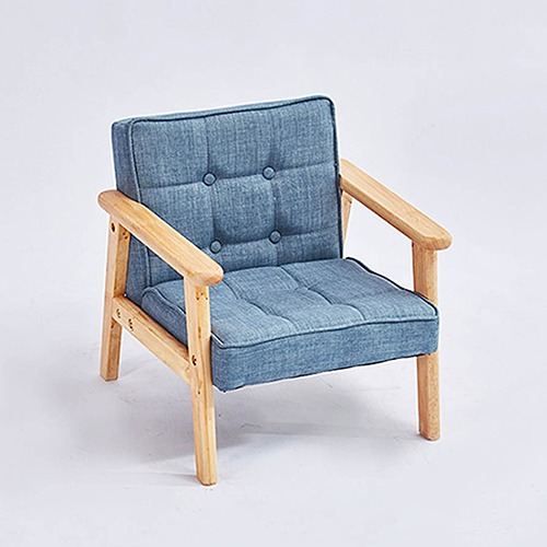kh434 우든패브릭소파 1인(딥블루)/유아가구 유치 의자