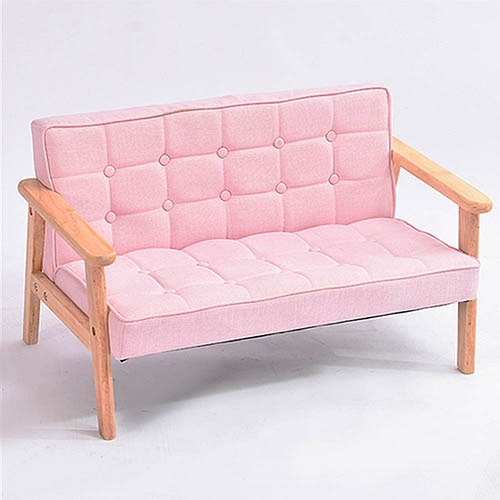 kh438 우든패브릭소파 2인(핑크)/유아가구 유치 의자