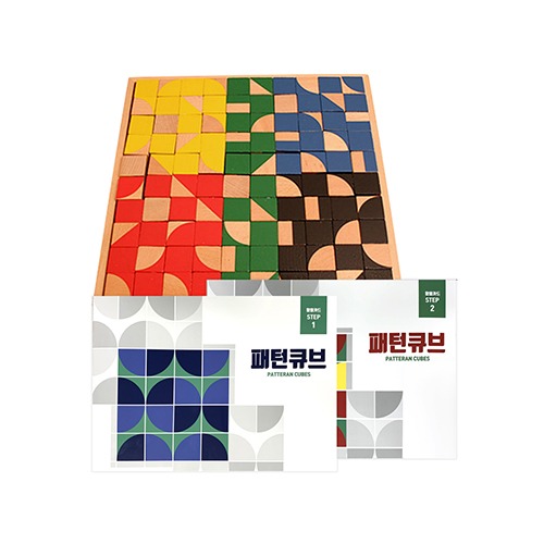 kh455 패턴큐브/유아 교구 블럭 퍼즐 칠교 원목