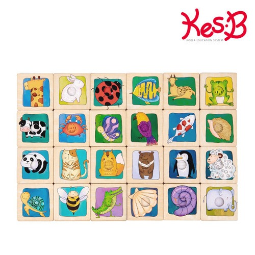 cs2312 동물패턴맞추기/블럭 퍼즐 유아 교구 매칭놀이