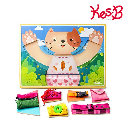 cs1630 고양이소근육퍼즐/유아 교구 단추 지퍼 채우기