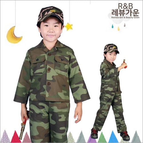 rg1035 아동군복상하의CW14/유아 역할 놀이 군인 의상